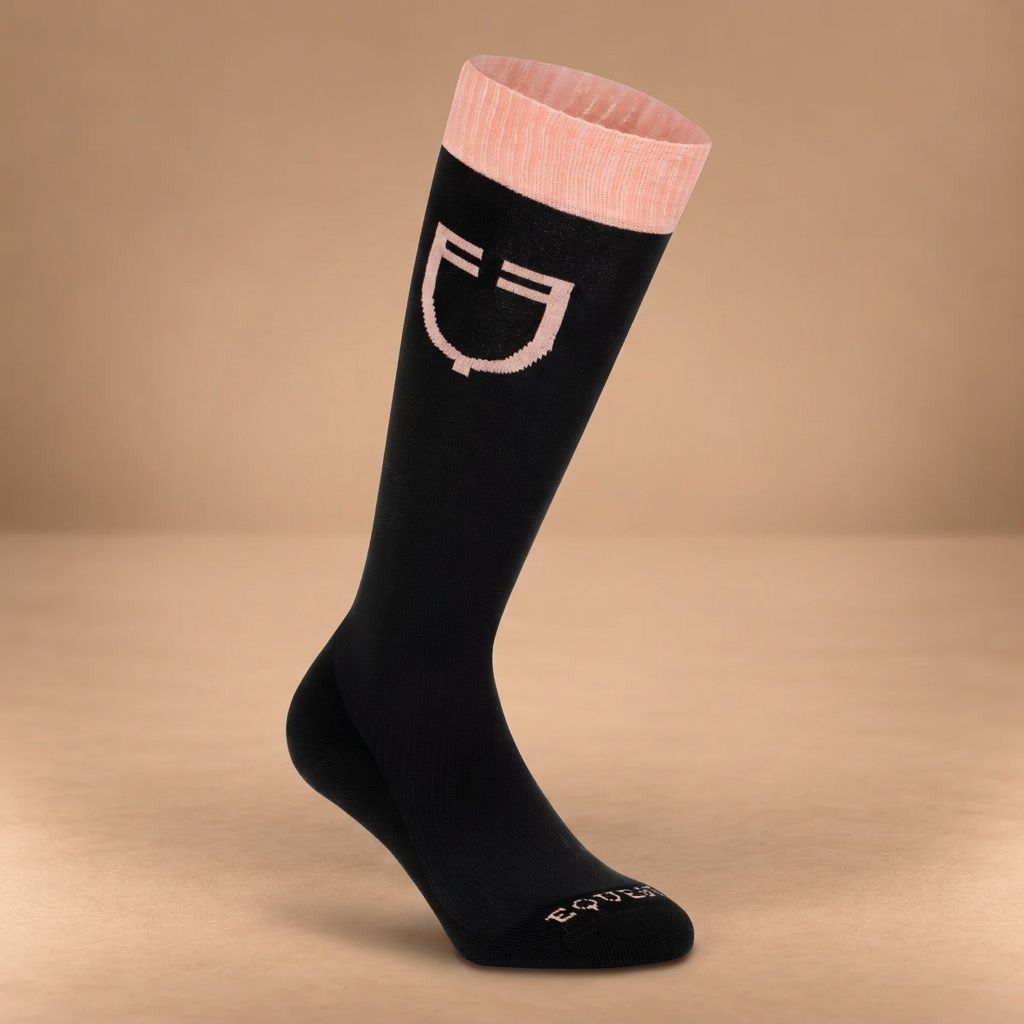 EQUESTRO CALZA TECNICA CON LOGO A CONTRASTO