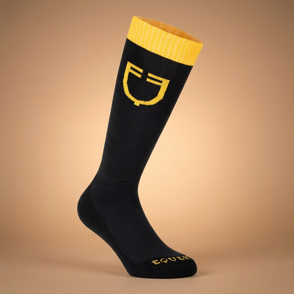 EQUESTRO CALZA TECNICA CON LOGO A CONTRASTO