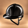 KEP ITALIA Casco Equitazione Cromo 2.0 / Shine Nero / Visiera Polo Large