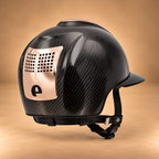 Casco in Carbonio KEP E-Light – Nero Lucido, 3 Inserti Oro Rosa | Taglia M