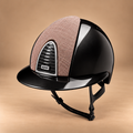 KEP ITALIA Casco Equitazione Cromo 2.0 / Shine Nero / Galassia Rosa / Visiera Polo
