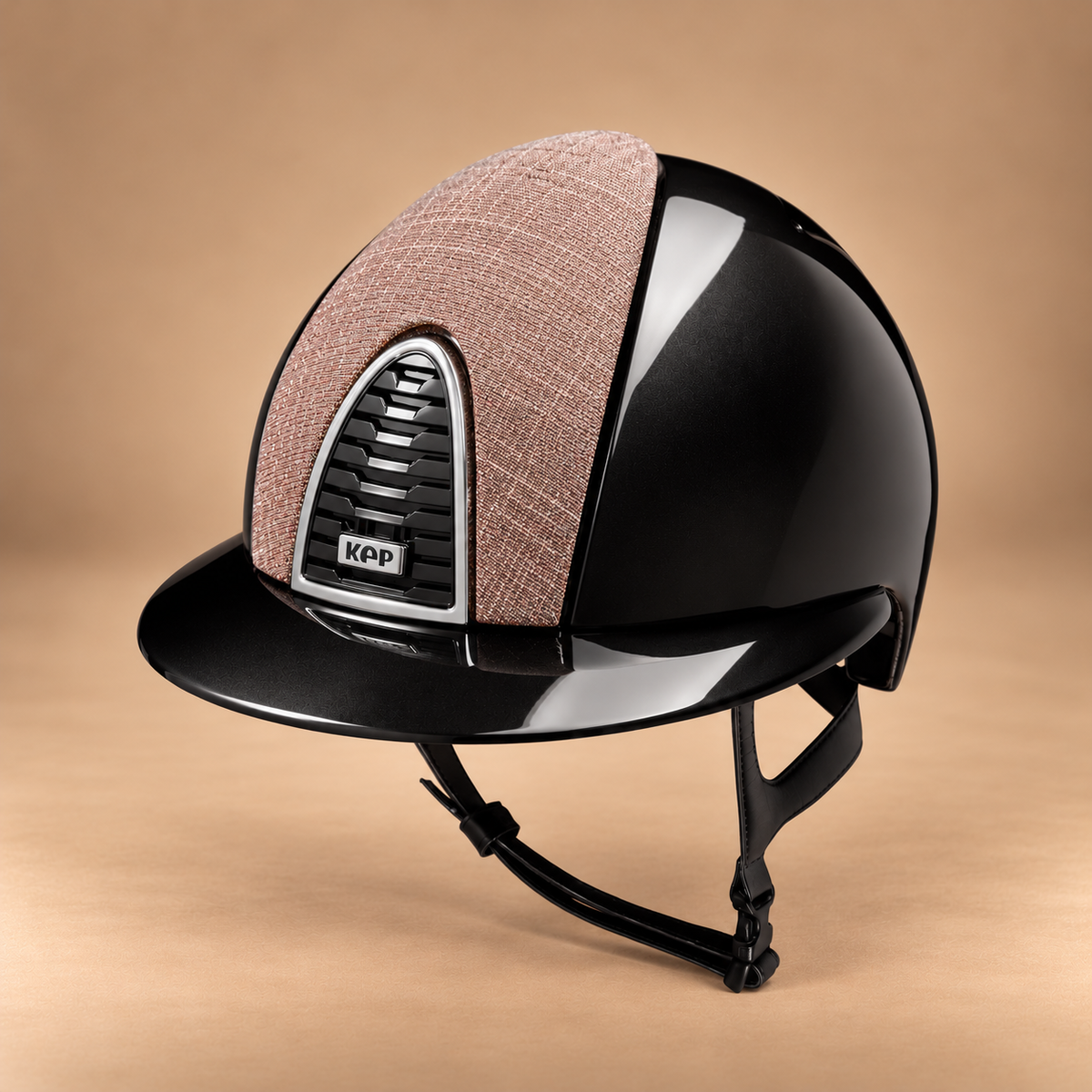 KEP ITALIA Casco Equitazione Cromo 2.0 / Shine Nero / Galassia Rosa / Visiera Polo