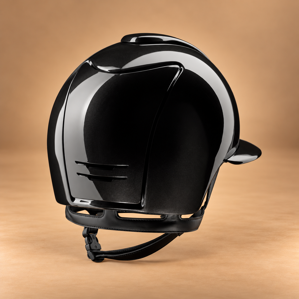 KEP ITALIA Casco Equitazione Cromo 2.0 / Shine Nero / Visiera Polo Large