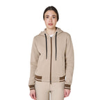 FELPA DONNA EQUESTRO CON CAPPUCCIO E ZIP FRONTALE