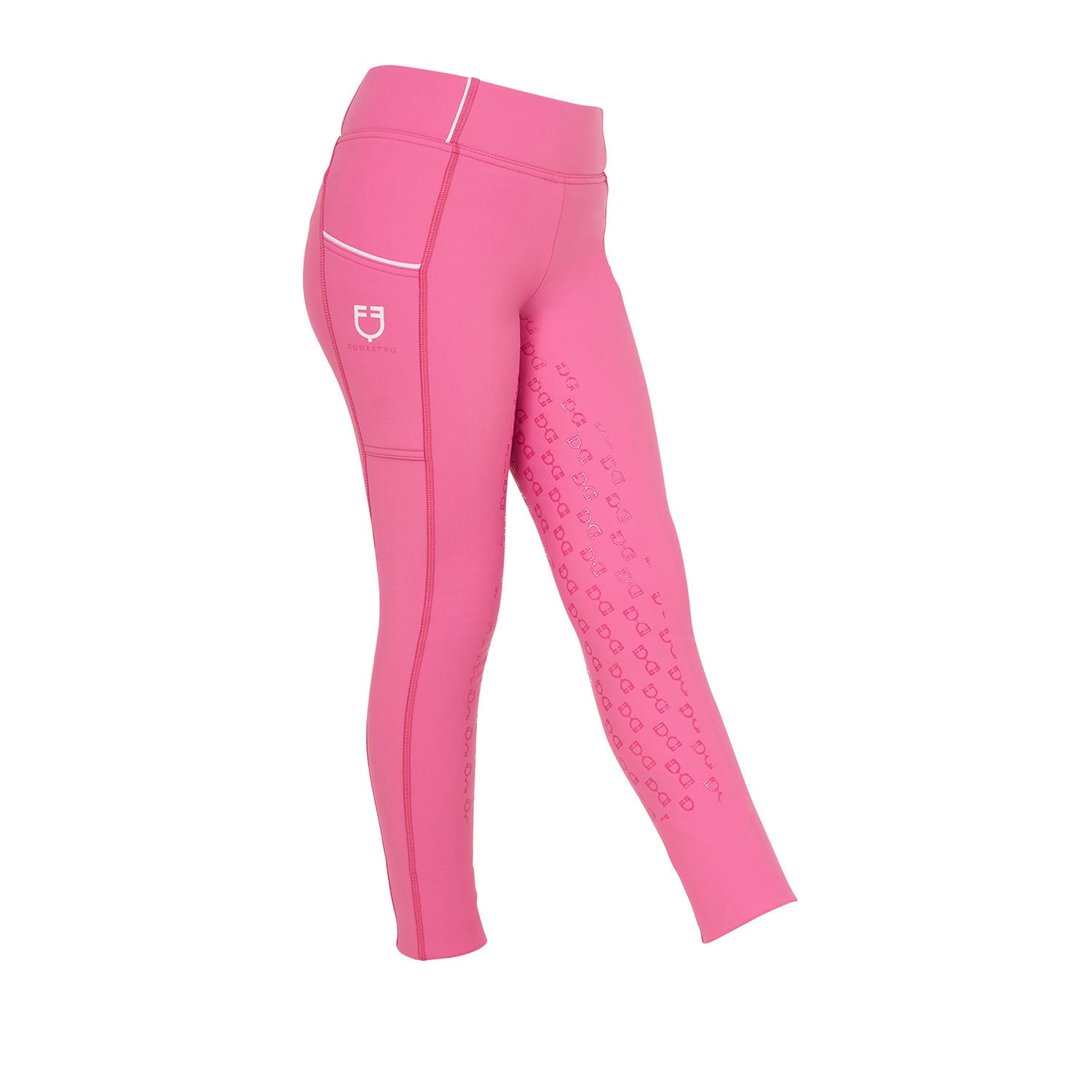 EQUESTRO LEGGINGS BAMBINA SLIM FIT GRIP CON LOGO