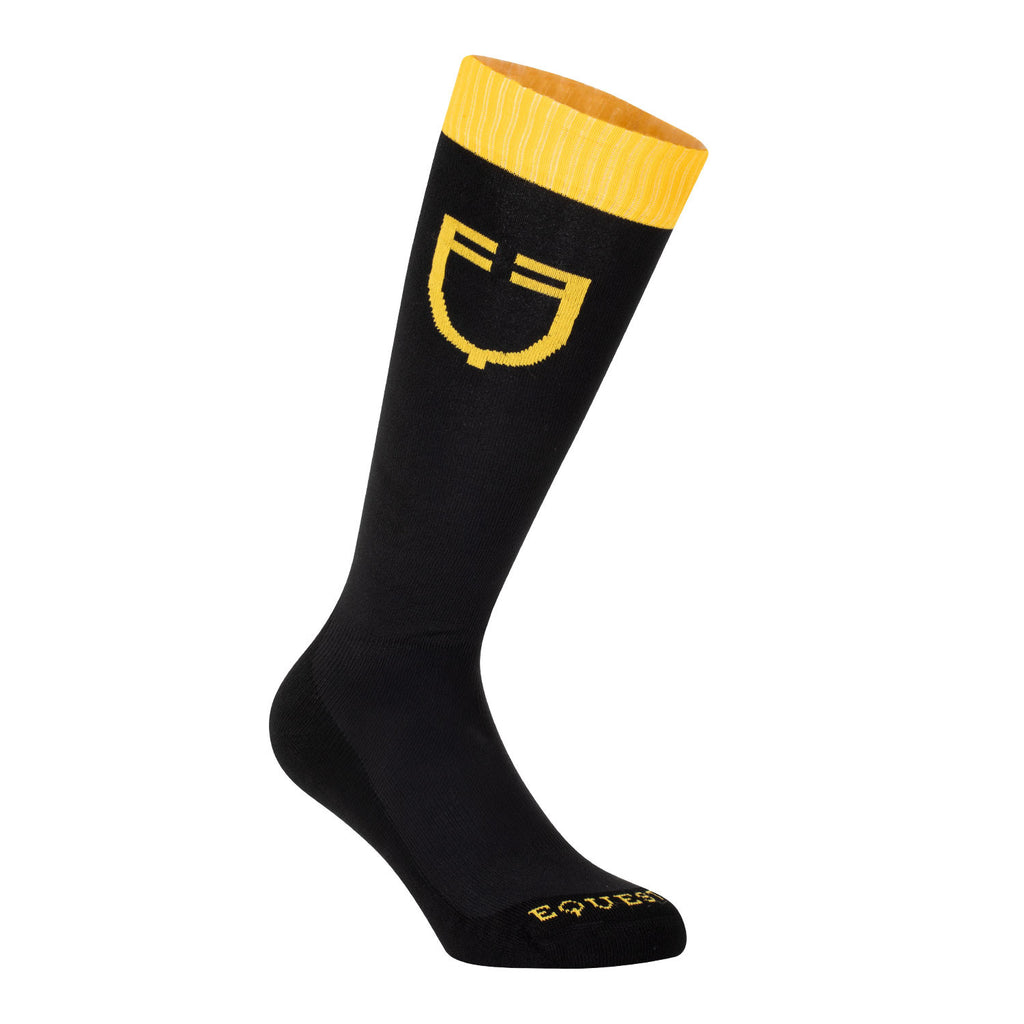 EQUESTRO CALZA TECNICA CON LOGO A CONTRASTO