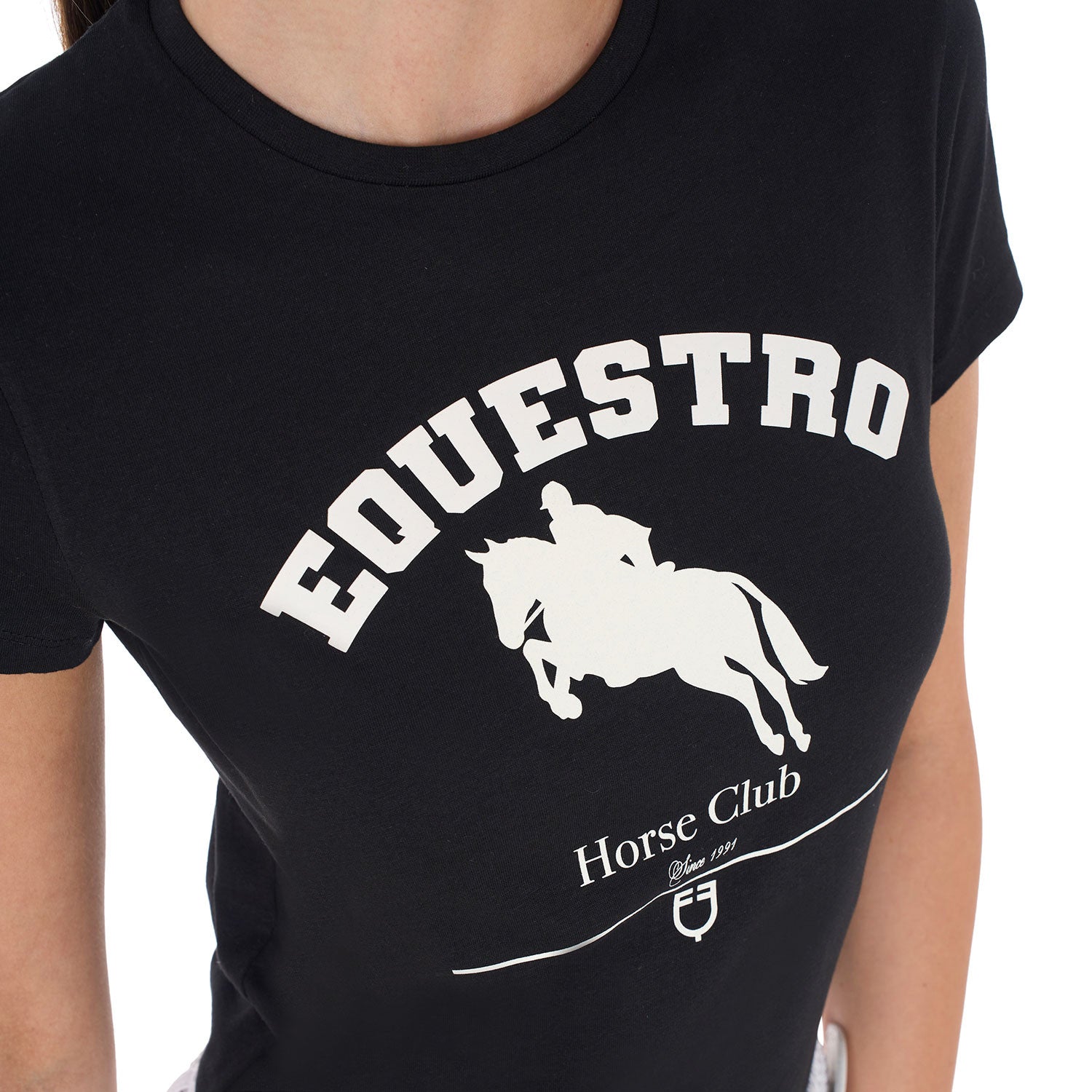 EQUESTRO T-SHIRT DONNA JUMPING HORSE CLUB IN COTONE