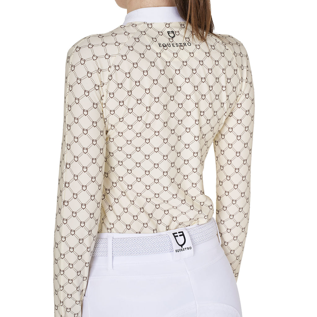 EQUESTRO POLO DONNA DA CONCORSO MANICA LUNGA MONOGRAM