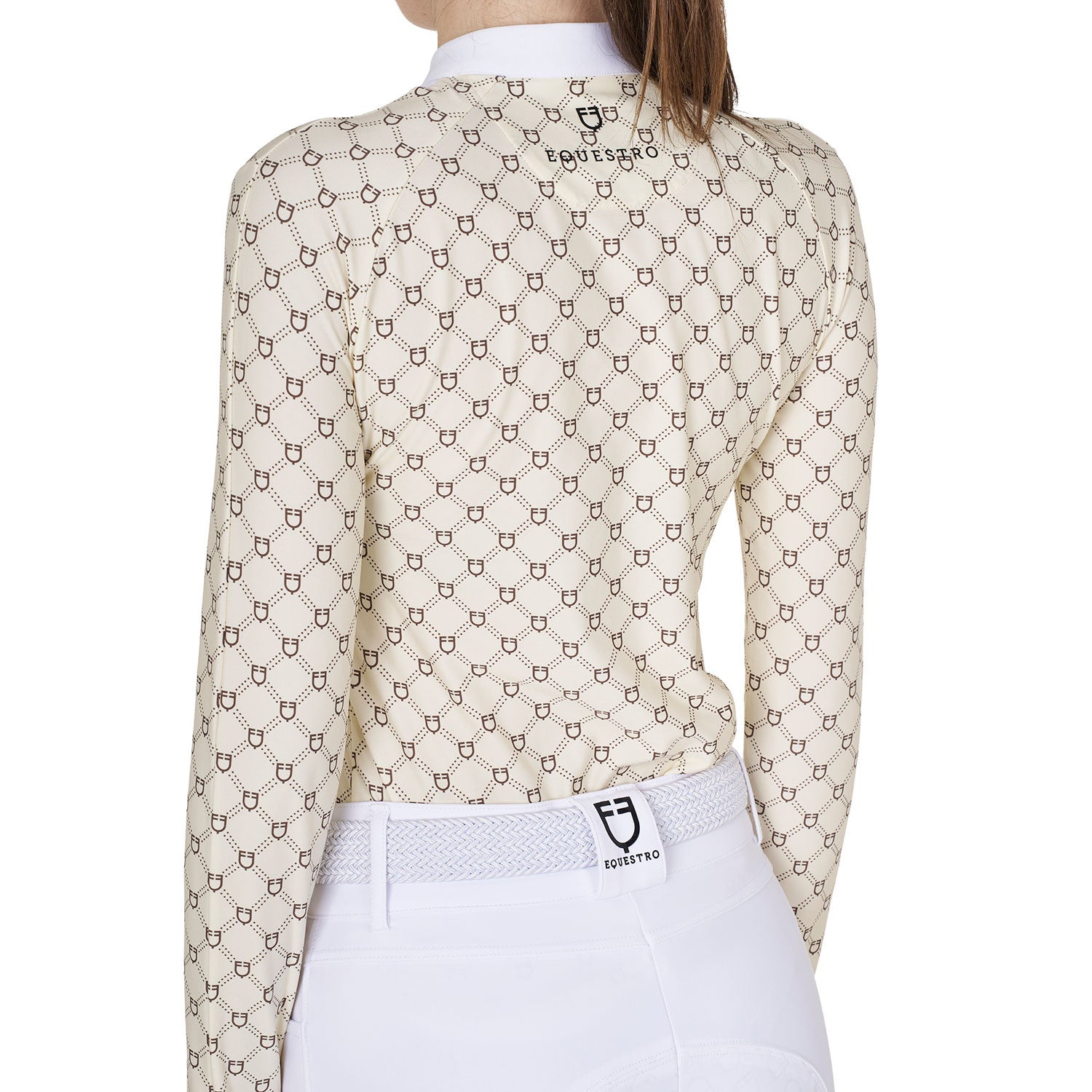 EQUESTRO POLO DONNA DA CONCORSO MANICA LUNGA MONOGRAM