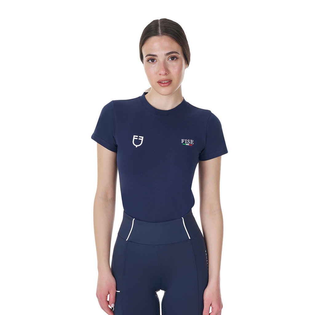 EQUESTRO X FISE T-SHIRT DONNA SLIM FIT IN COTONE