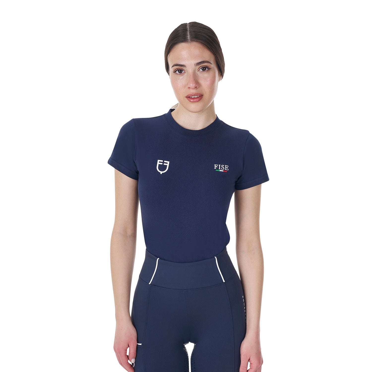 EQUESTRO X FISE T-SHIRT DONNA SLIM FIT IN COTONE