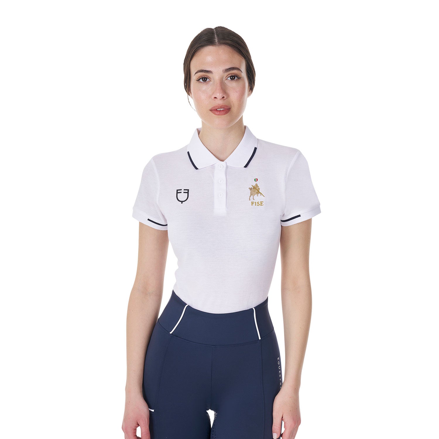 EQUESTRO X FISE POLO DONNA ALLENAMENTO 3 BOTTONI