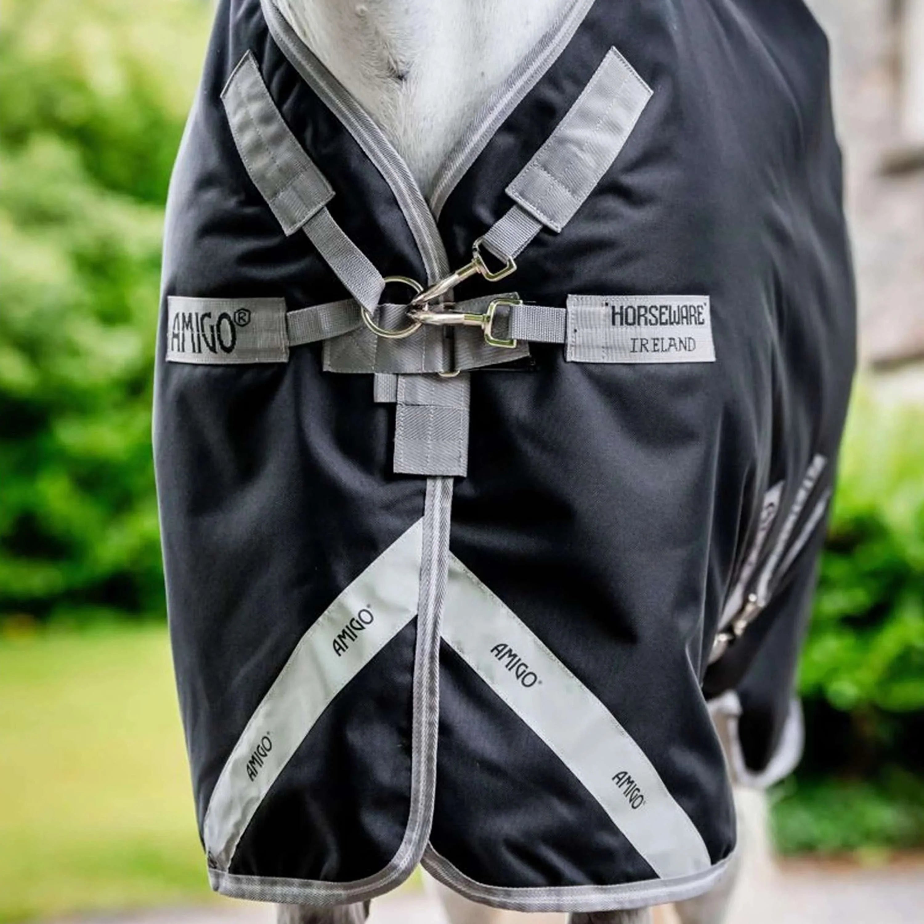 HORSEWARE AMIGO Turnout 1200D Plus 100g Nero/Grigio Titanio/Argento