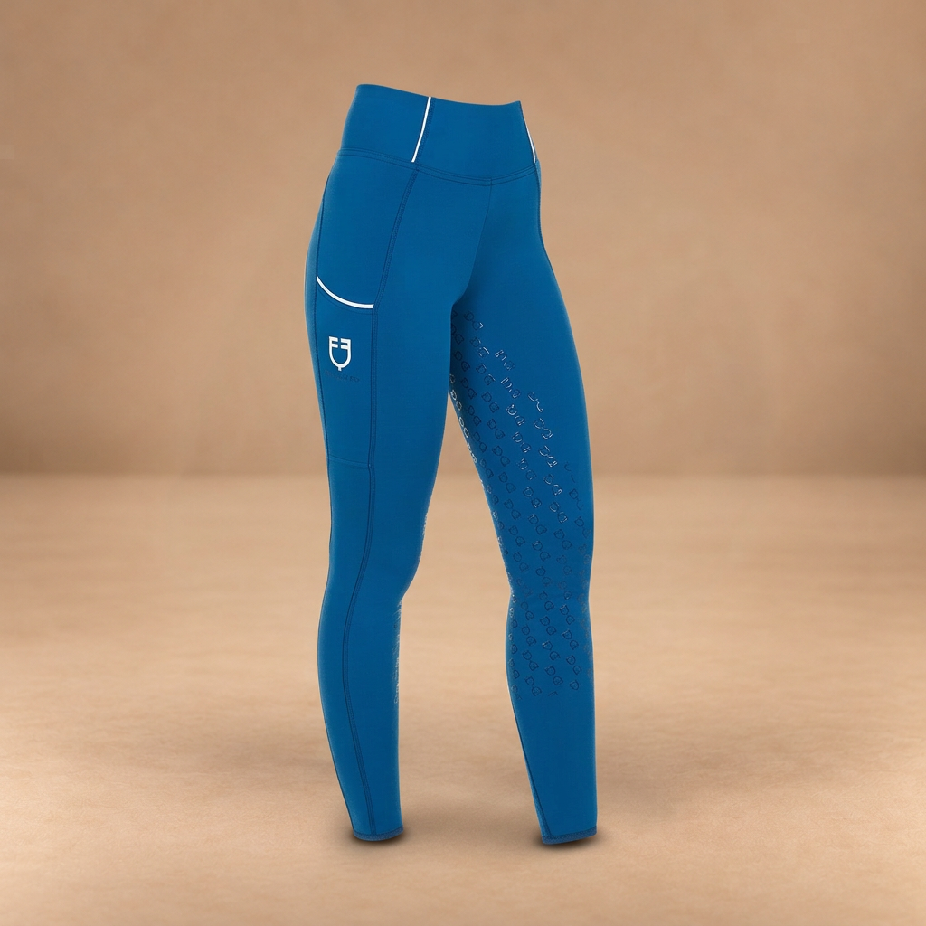 EQUESTRO LEGGINGS BAMBINA SLIM FIT GRIP CON LOGO
