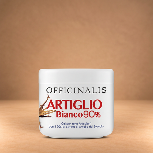 Artiglio Bianco in barattolo su sfondo beige