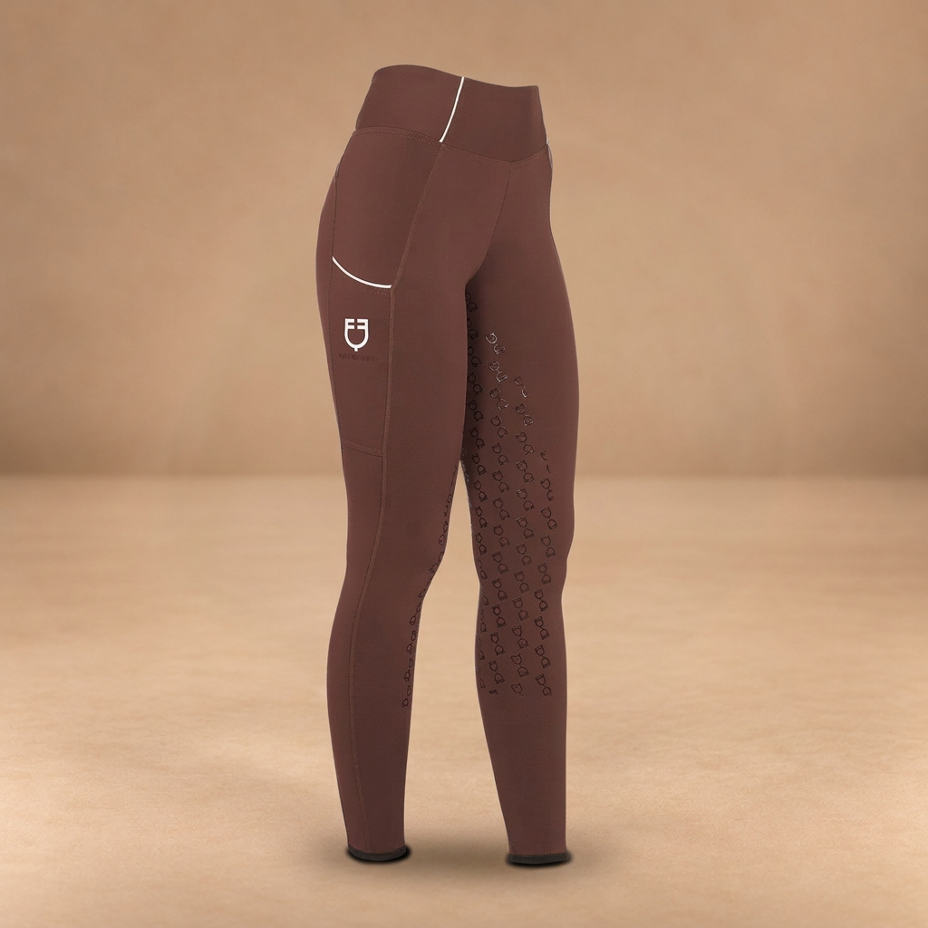 EQUESTRO LEGGINGS BAMBINA SLIM FIT GRIP CON LOGO