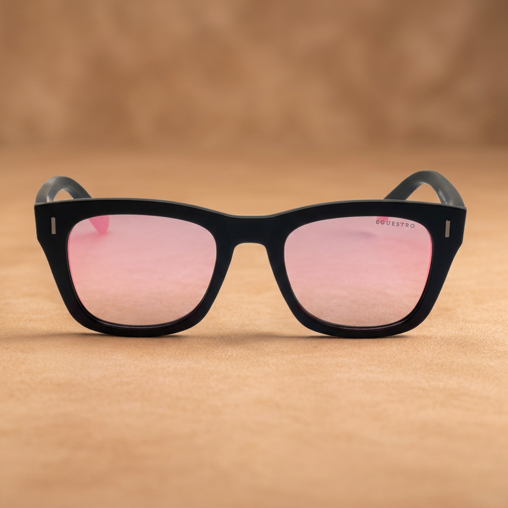 Occhiali Equestro Solana Black Matt Pink su sfondo beige