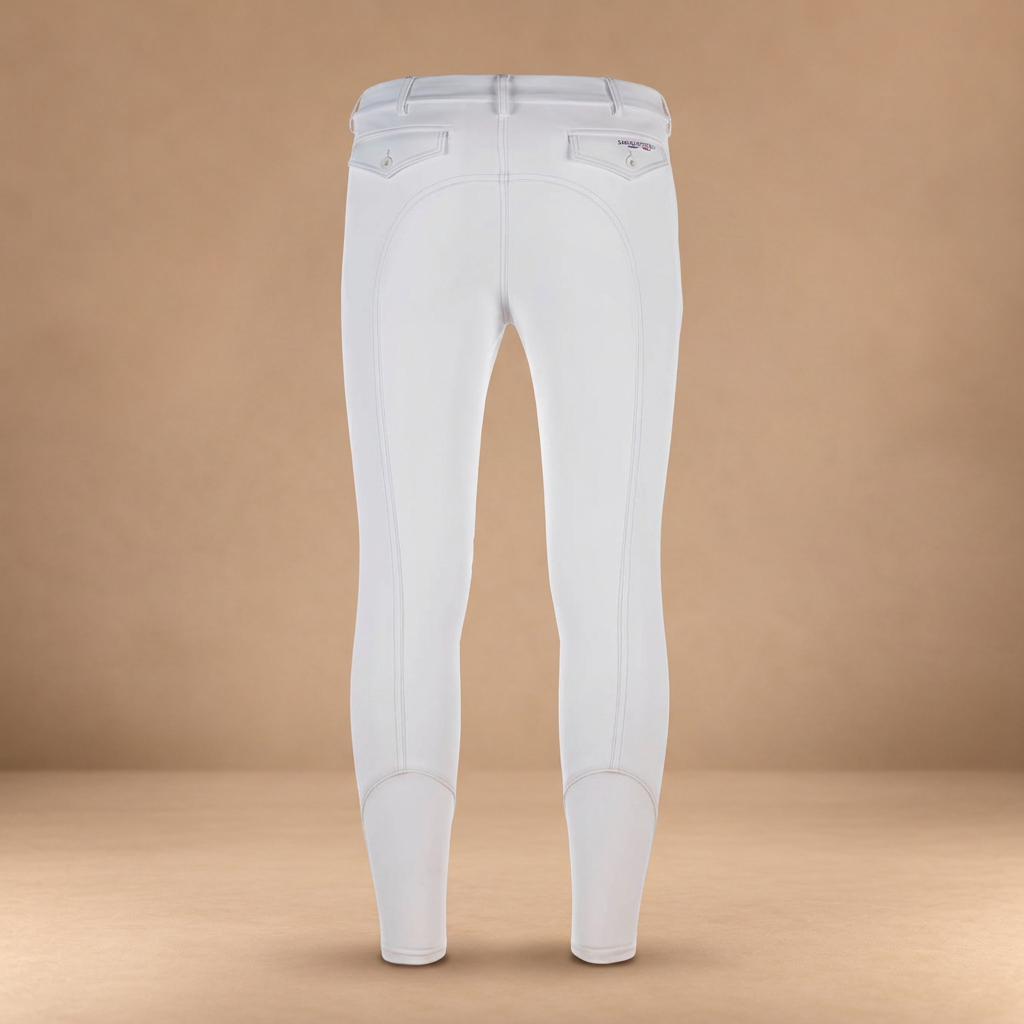 Pantalone Primo bianco posteriore su sfondo Smart Nova