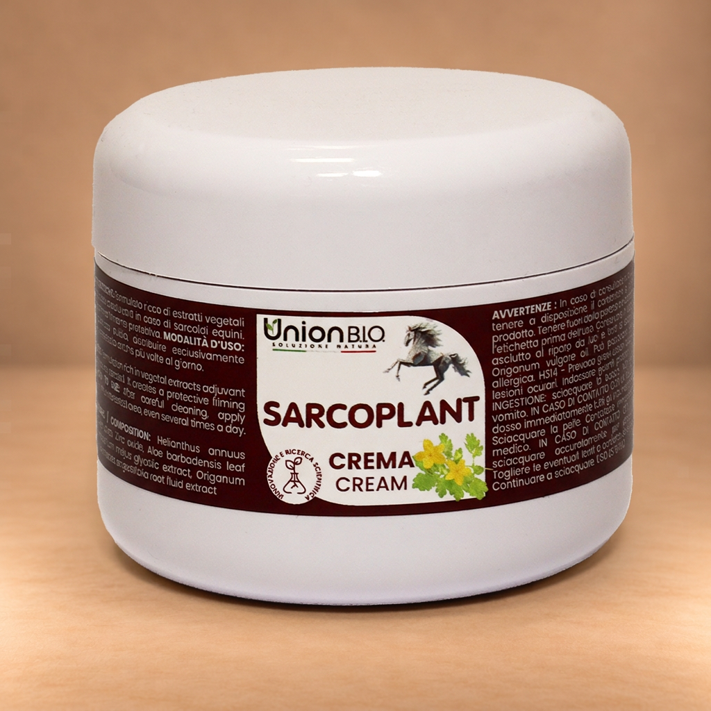 Sarcoplant crema 50 ml su sfondo beige