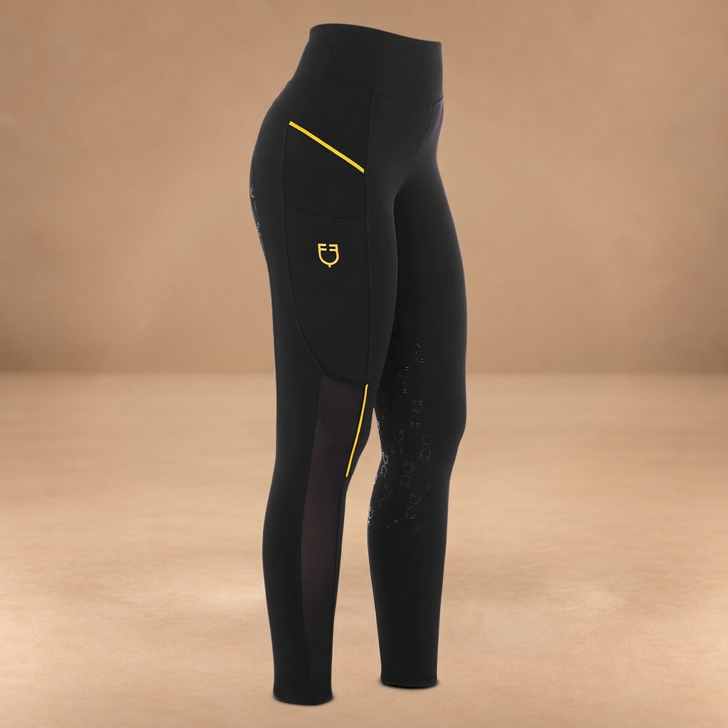 EQUESTRO LEGGINGS DONNA SLIM FIT FULL GRIP MICRO MESH