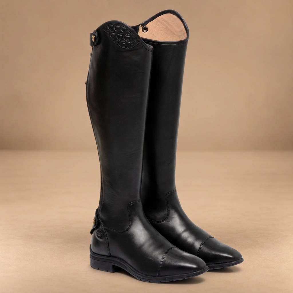 STIVALI UNISEX ACE BLACK CON INSERTO MULTILOGO EQUESTRO