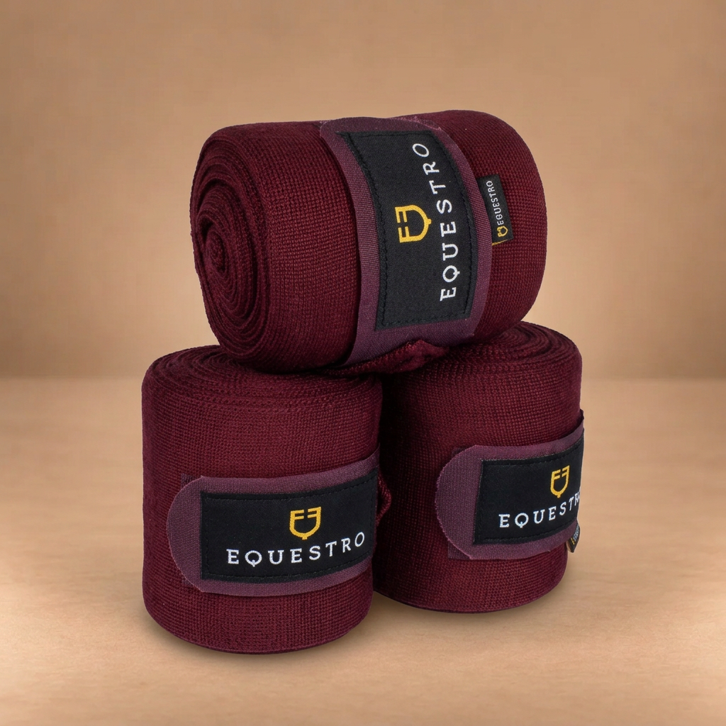 Fasce da riposo Equestro bordeaux su sfondo beige