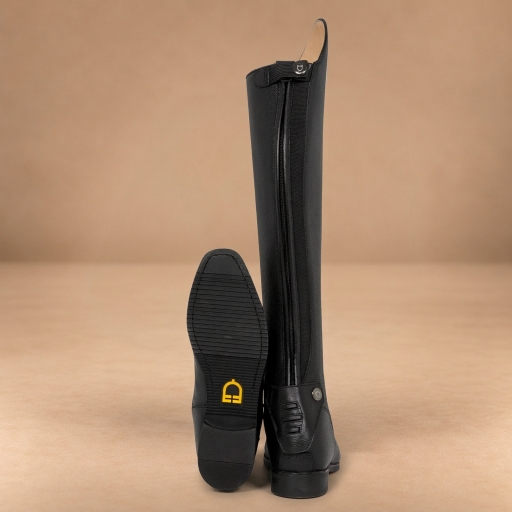 STIVALI UNISEX JUPITER BLACK IN PELLE DI VITELLO CON ZIP POSTERIORE | EQUESTRO