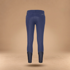 Pantalone Sarm Hippique Arezzo blu, vista posteriore su sfondo beige