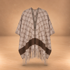 Mantella donna Equestro in lana monogram, vista frontale senza modella