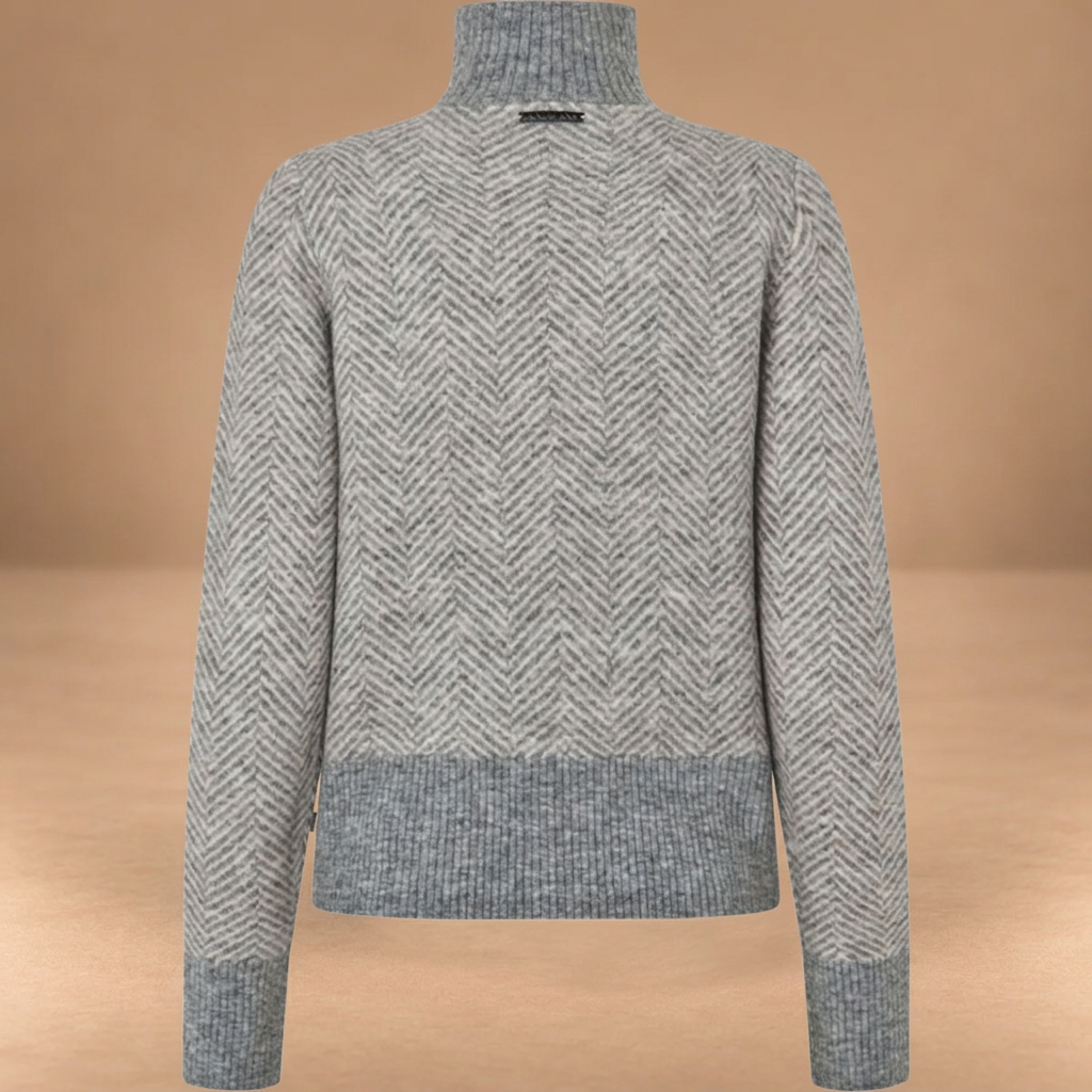 MAGLIA DONNA KINGSLAND KLAUDREY IN LANA E ALPACA CON MEZZA ZIP